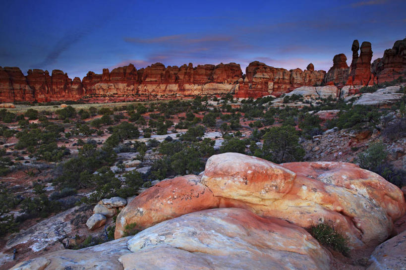 无人,横图,室外,石头,日落,沙漠,黄昏,摄影,岩层,峡谷地国家公园,犹他,岩石,彩图