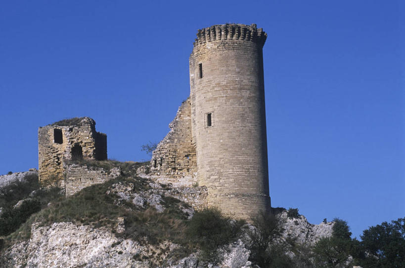 无人,横图,室外,白天,建筑,法国,塔,历史,酒窖,废墟,天空,摄影,普罗旺斯,岩层,法国文化,欧洲文化,中欧,万里无云,岩石,彩图,地牢