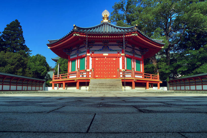无人,寺庙,横图,室外,白天,建筑,上海,日本文化,树,红色,摄影,宗教,宗教建筑,中国文化,彩图