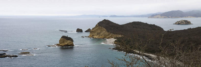 无人,横图,全景,俯视,室外,白天,海洋,厄瓜多尔,地形,水平线,风景,南美,摄影,宁静,拉丁美洲,岩层,岩石,彩图,高角度拍摄