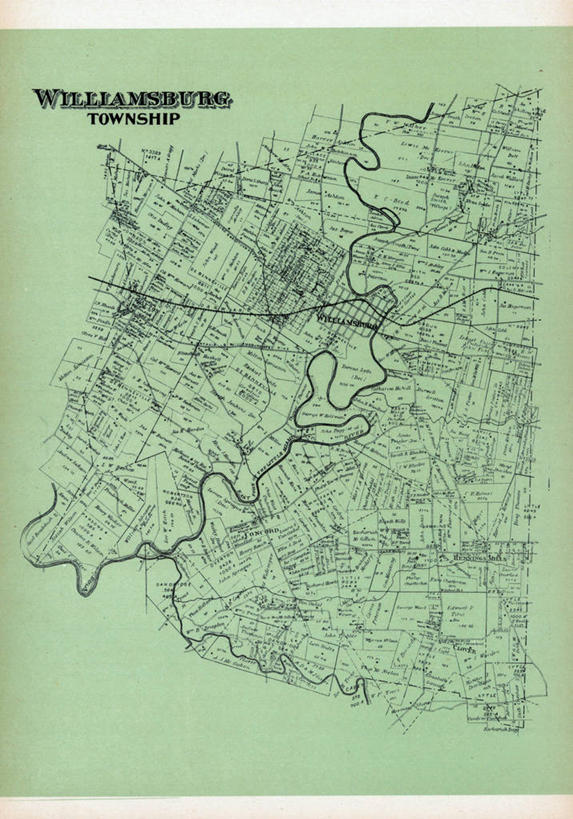无人,竖图,地图,历史,古董,俄亥俄州,威廉斯堡,彩图,地图学