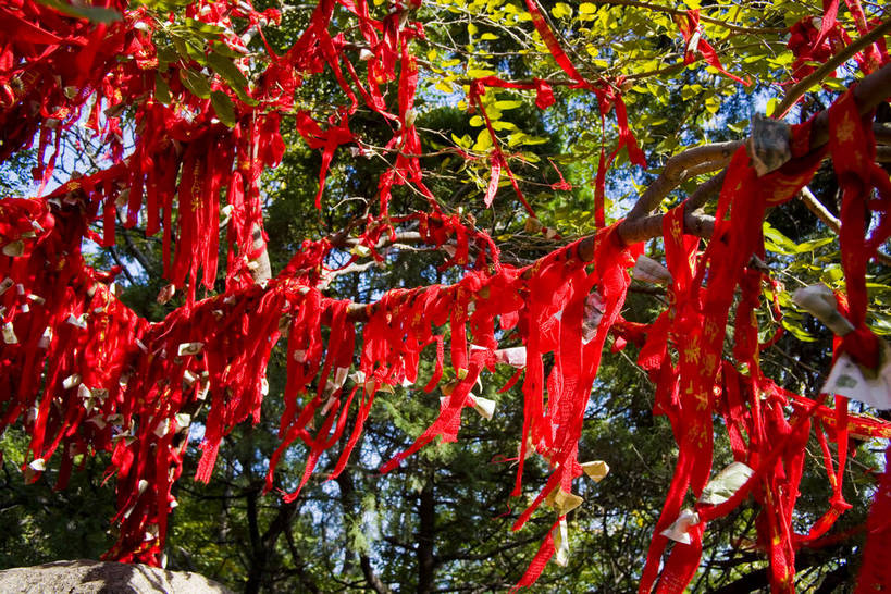 横图,室外,白天,建筑,泰山,中国,亚洲,花纹,节日,布,图案,布纹,历史,文化,山东,绸带,古代,红色,祈祷,健康,旅游胜地,许愿,摄影,宗教,信仰,纪念,祈求,布匹,东亚,中华人民共和国,许愿树,古远,平安,彩图,bj174