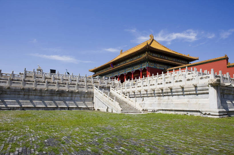 故宫,横图,室外,白天,建筑,北京,中国,亚洲,雕刻,历史,古代,白云,天空,中国文化,东亚,中华人民共和国,古远,皇家,传统文化,bj174