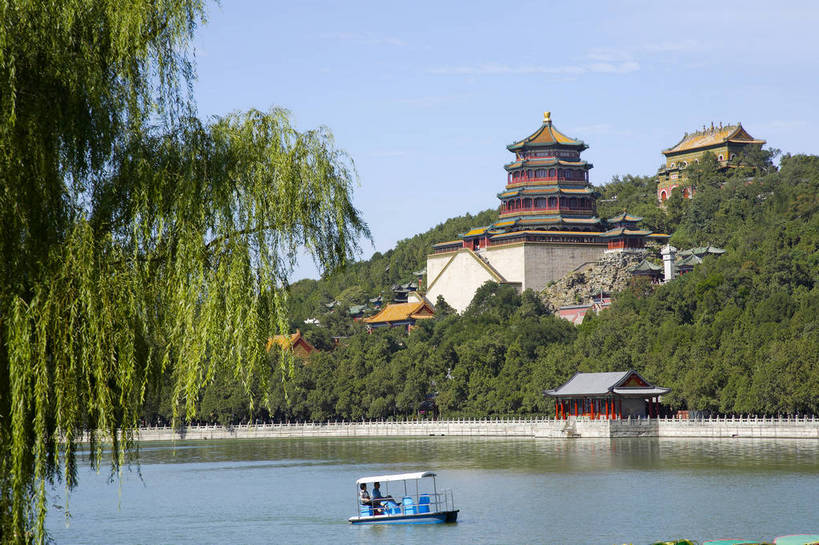 公园,颐和园,横图,彩色,室外,白天,旅游,度假,湖,名胜古迹,标志建筑,地标,建筑,柳树,北京,中国,遗迹,图片,建筑群,古典,古迹,文物,娱乐,建设,古建筑,游船,树木,湖水,享受,休闲,旅游胜地,放松,摄影,自然风光,古文明,东亚,万寿山,昆明湖,佛香阁,旅行,bj174